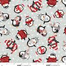 Studio E The Cool Club Penguin Toss Cloud Flannel Fabric