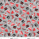 Studio E The Cool Club Hat Toss Storm Flannel Fabric