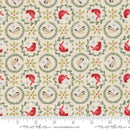Moda When Snow Falls Birds In Wreaths Snowy White Fabric