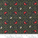 Moda When Snow Falls Birds In Wreaths Night Sky Fabric