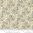 Moda When Snow Falls Winter Greenery Snowy White Fabric