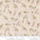Moda When Snow Falls Tossed Greenery Snowy White Fabric