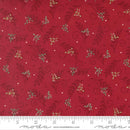Moda When Snow Falls Tossed Greenery Berry Red Fabric