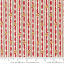 Moda When Snow Falls Jingle Bell Stripes Snowy White Fabric