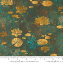 Moda Tranquil Patina Water Lilies Teal Fabric