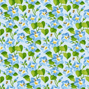 Henry Glass Buzzy Bee Morning Glory Blue Fabric