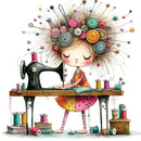 Pakaroo Sewing Girl Panel Small