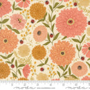 Moda Ladybug Whimsy Zinnias Eggshell Metallic Fabric