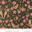 Moda Ladybug Whimsy Blossoms Birds Midnight Metallic Fabric