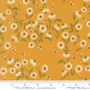 Moda Ladybug Whimsy Coneflower Bees Golden Metallic Fabric