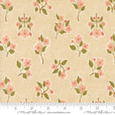Moda Ladybug Whimsy Apple Blossoms Natural Metallic Fabric