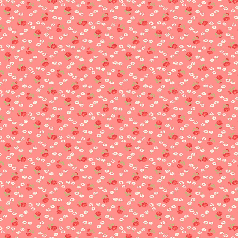 Wilmington Prints Sentiments Flowers Dark Pink Fabric