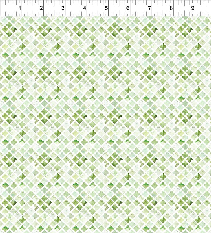 In The Beginning Butterfly Fantasy Crosses Green Fabric
