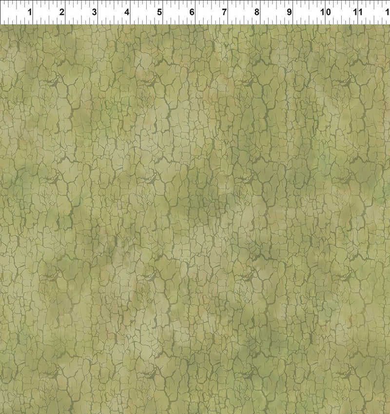 In The Beginning Carpet Bag Romance Crackle Light Green Fabric