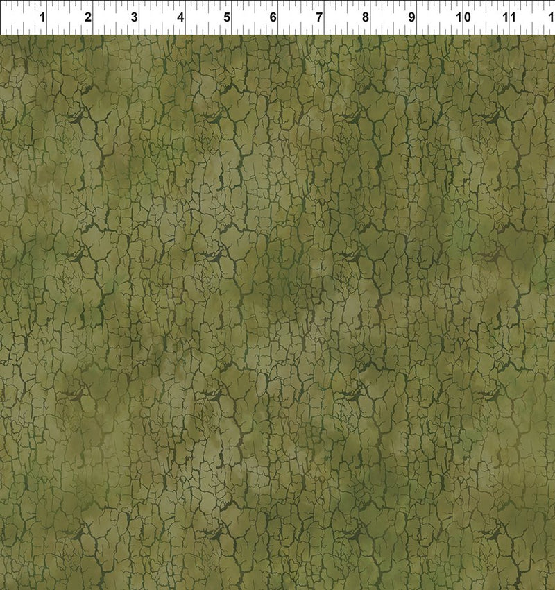 In The Beginning Carpet Bag Romance Crackle Green Fabric