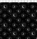 In The Beginning La Luna Moons Black Silver Fabric