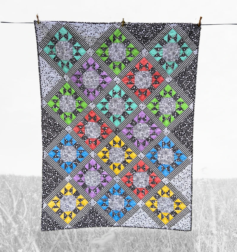 Black, White And Bright Quilt Pattern