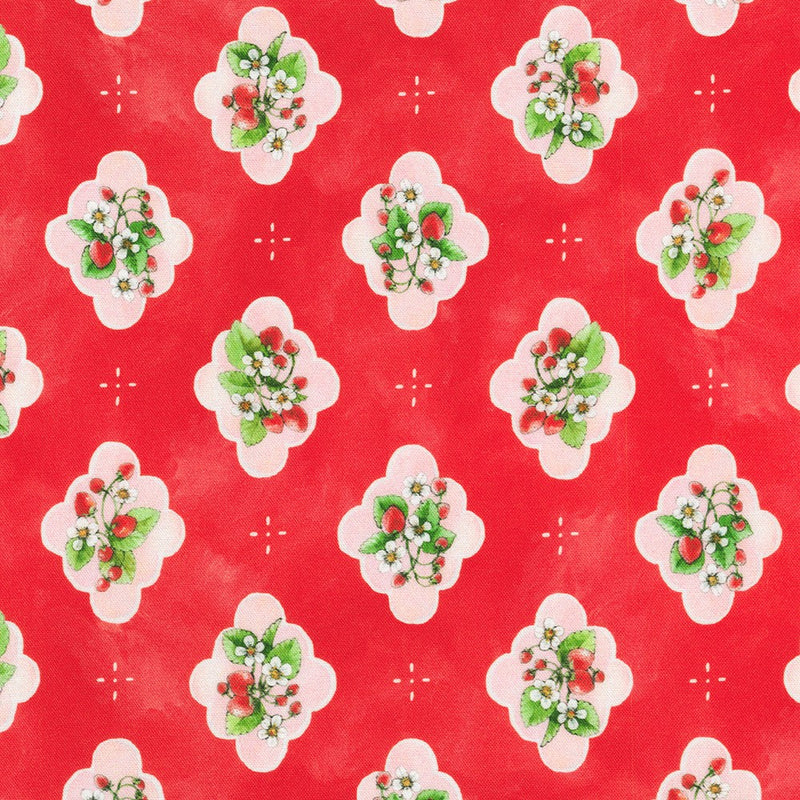 Robert Kaufman Strawberry Season Strawberry Framed Berry Fabric