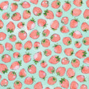 Robert Kaufman Strawberry Season Seafoam Strawberries Fabric