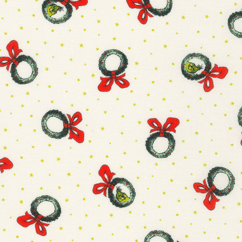 Robert Kaufman How The Grinch Stole Christmas Wreaths Fabric