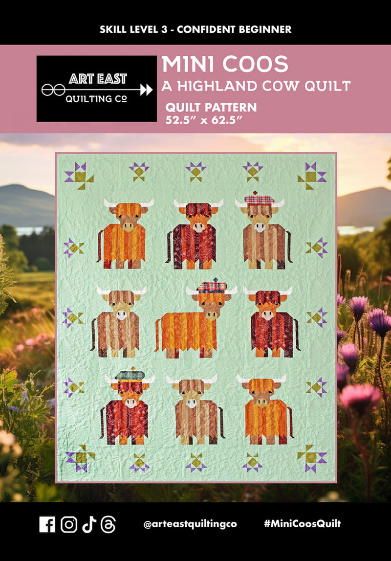 Art East Mini Coos A Highland Cow Quilt Pattern