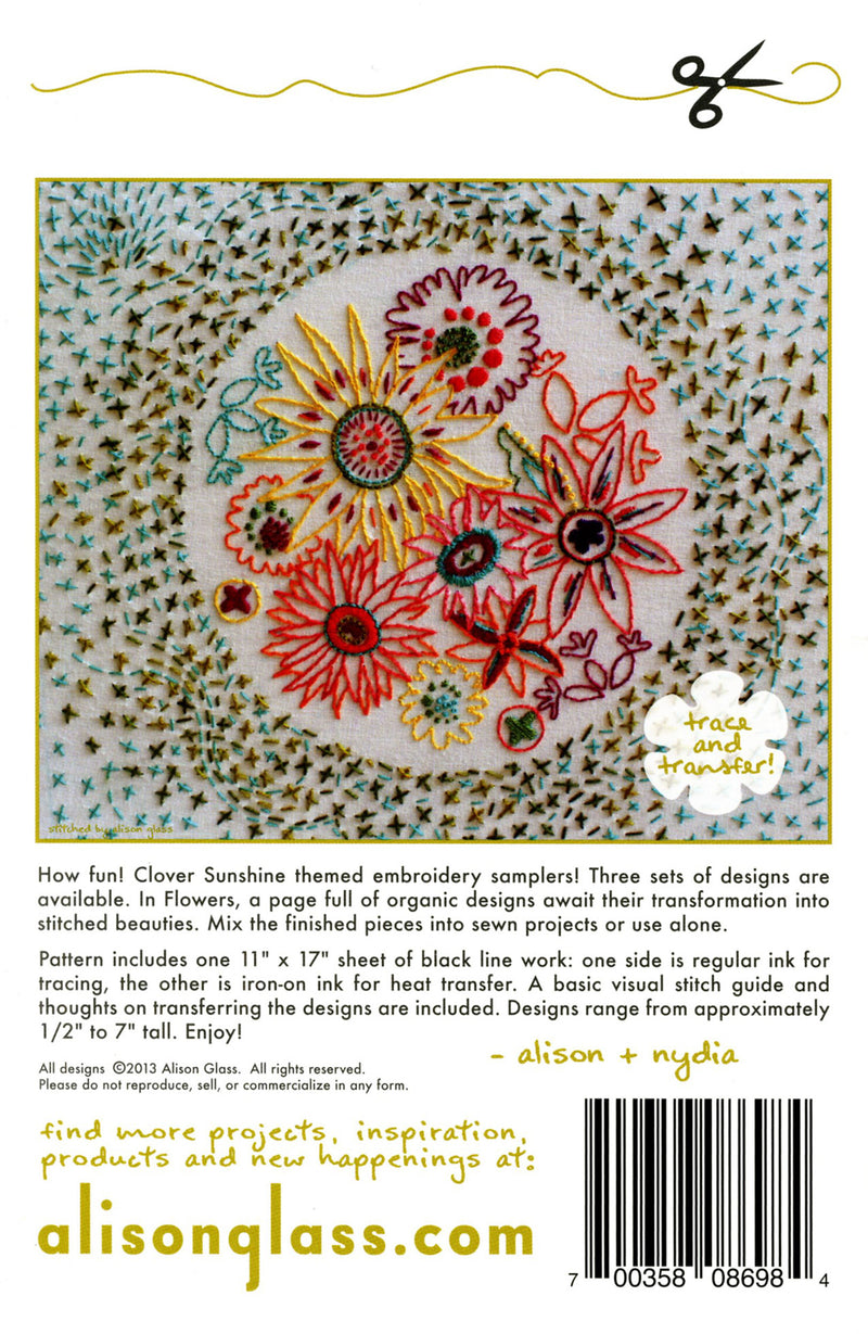 Clover Sunshine Embroidery Flowers Pattern