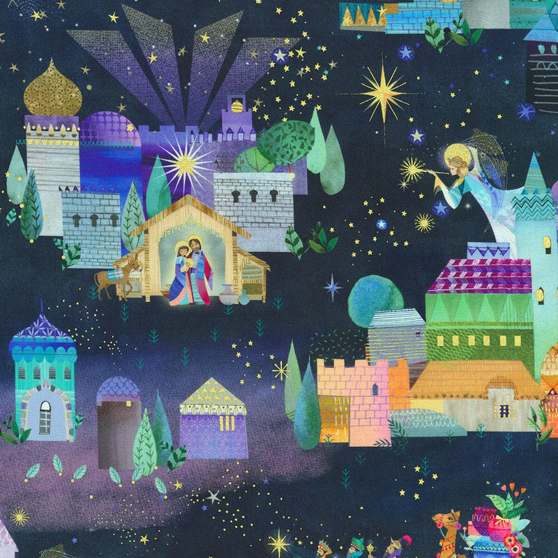 Robert Kaufman Holy Night Midnight Fabric