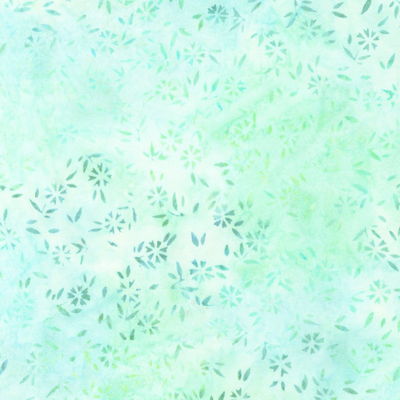 Robert Kaufman Petite Pastels Petals Mint Batik Fabric