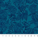 Northcott Indelible Peony Ocean Fabric