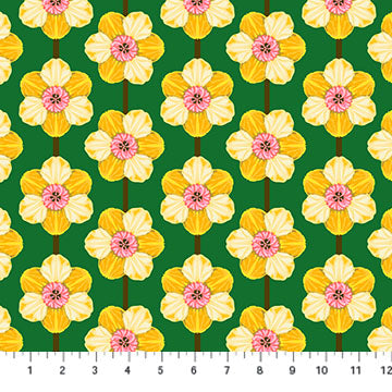 Ann Maria Horner Iconic Daffodil Verdant Fabric