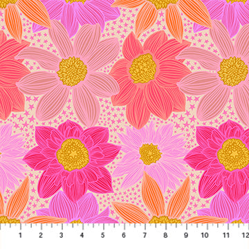 Anna Maria Horner Jumpstart Stars And Stripes Pink Fabric