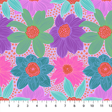Anna Maria Horner Jumpstart Stars And Stripes Lavender Fabric
