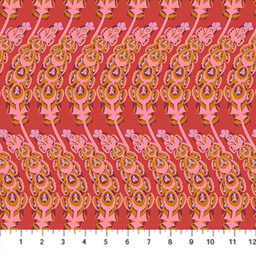 Anna Maria Horner Jumpstart Bells Of Ireland Coral Fabric