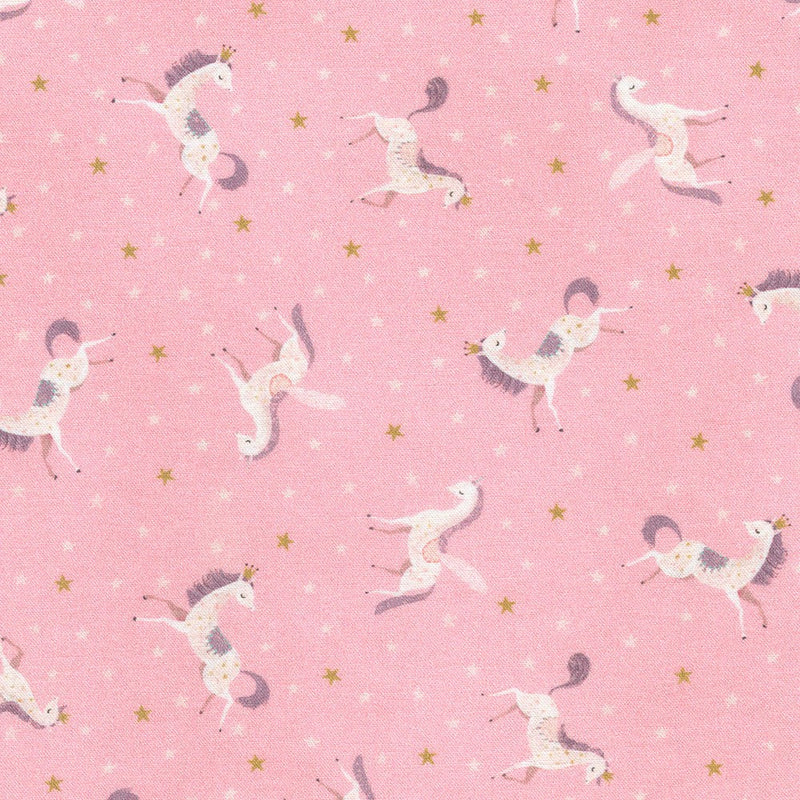 Robert Kaufman Unicorn Meadow Pink Unicorn Toss Fabric