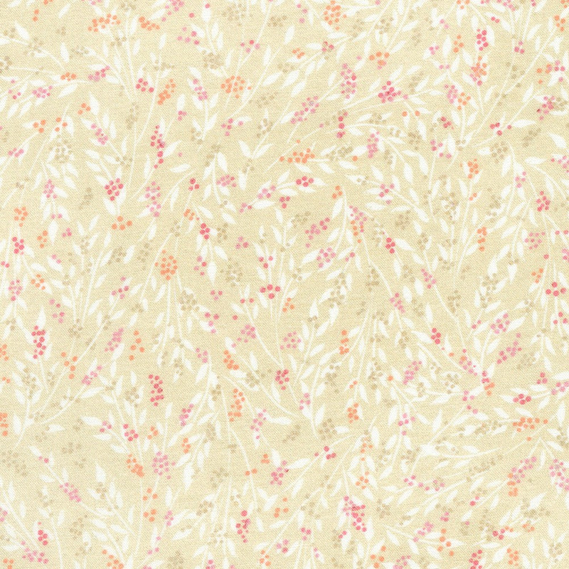 Robert Kaufman Unicorn Meadow Cream Sprigs Fabric