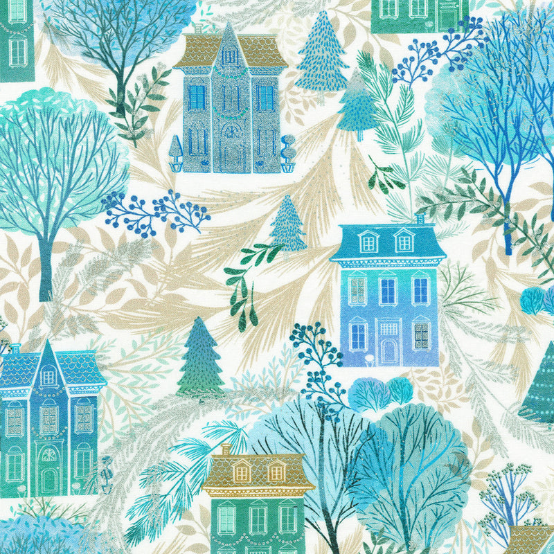 Robert Kaufman Peaceful Village Winter Fabric