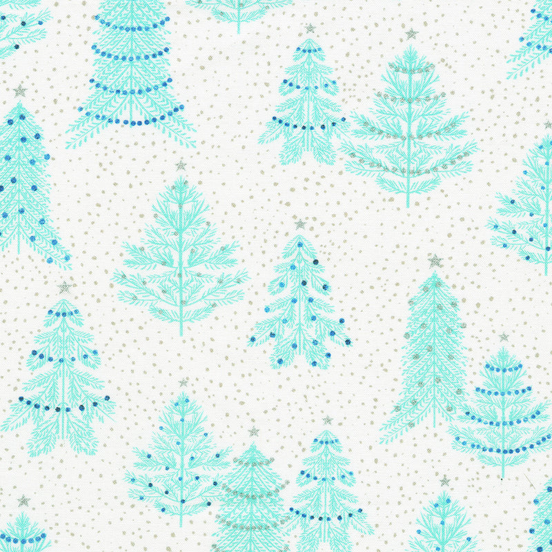 Robert Kaufman Peaceful Trees Snow Fabric