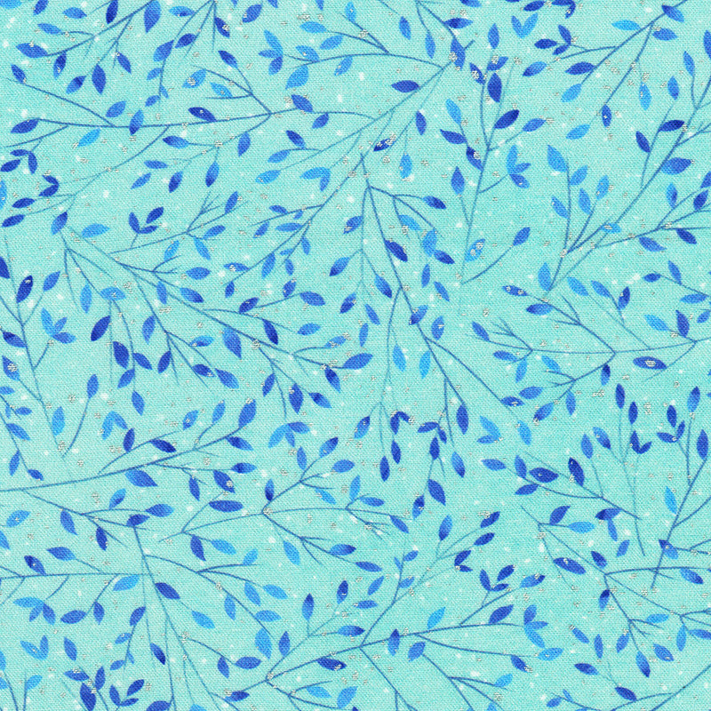 Robert Kaufman Peaceful Branches Aqua Fabric