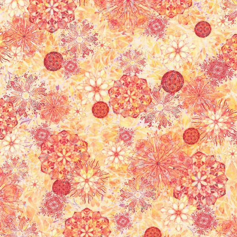 Robert Kaufman Calixta Floral Medalion Topaz Fabric