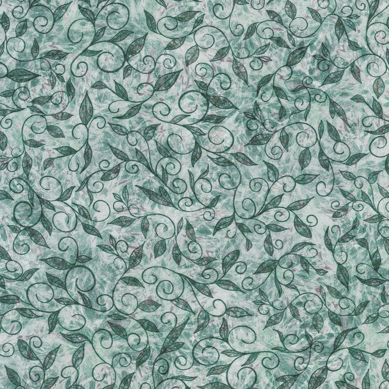 Robert Kaufman Calixta Leaf Foliage Pewter Fabric