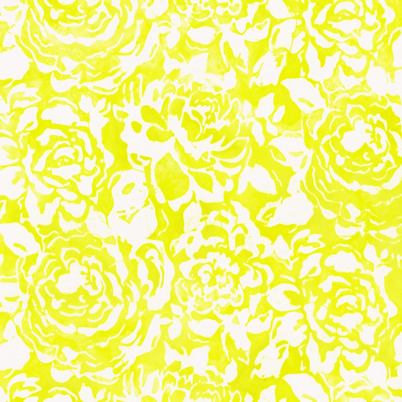 Robert Kaufman Azure Breeze Packed Roses Lemon Batik Fabric