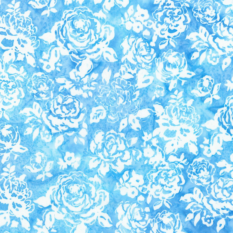 Robert Kaufman Azure Breeze Roses Sky Batik Fabric