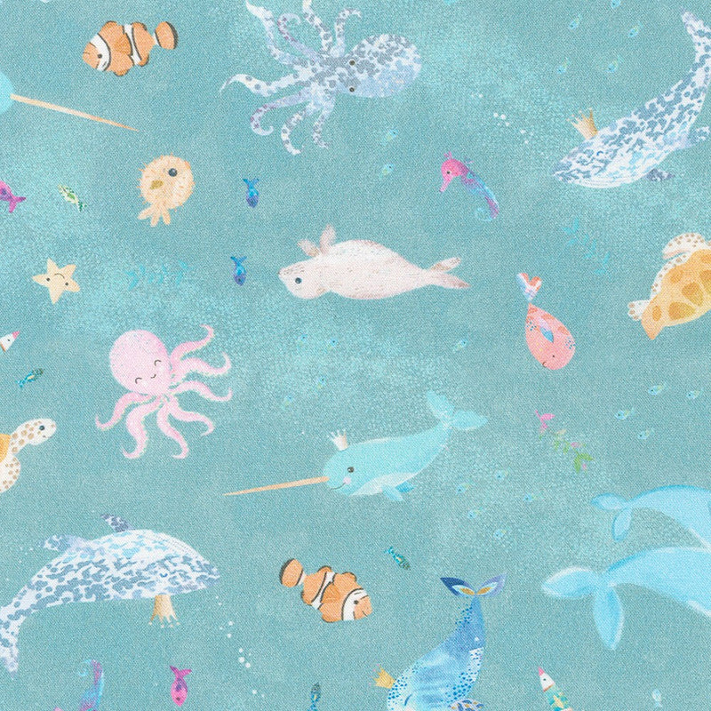 Robert Kaufman Marine Delights Sea Life Dolphin Fabric