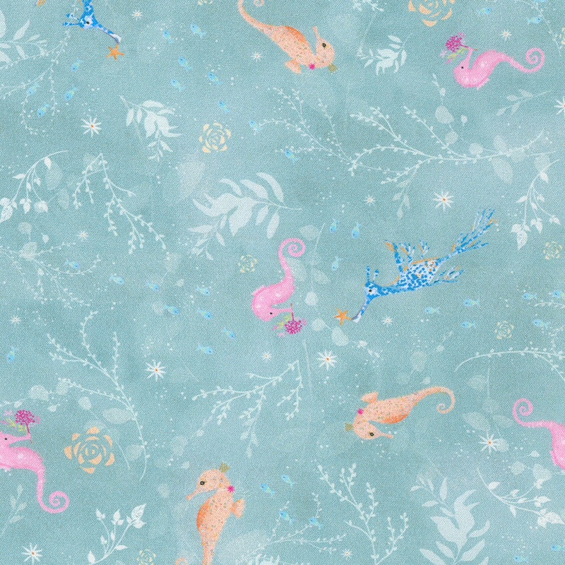 Robert Kaufman Marine Delights Sea Life Coastal Fog Fabric