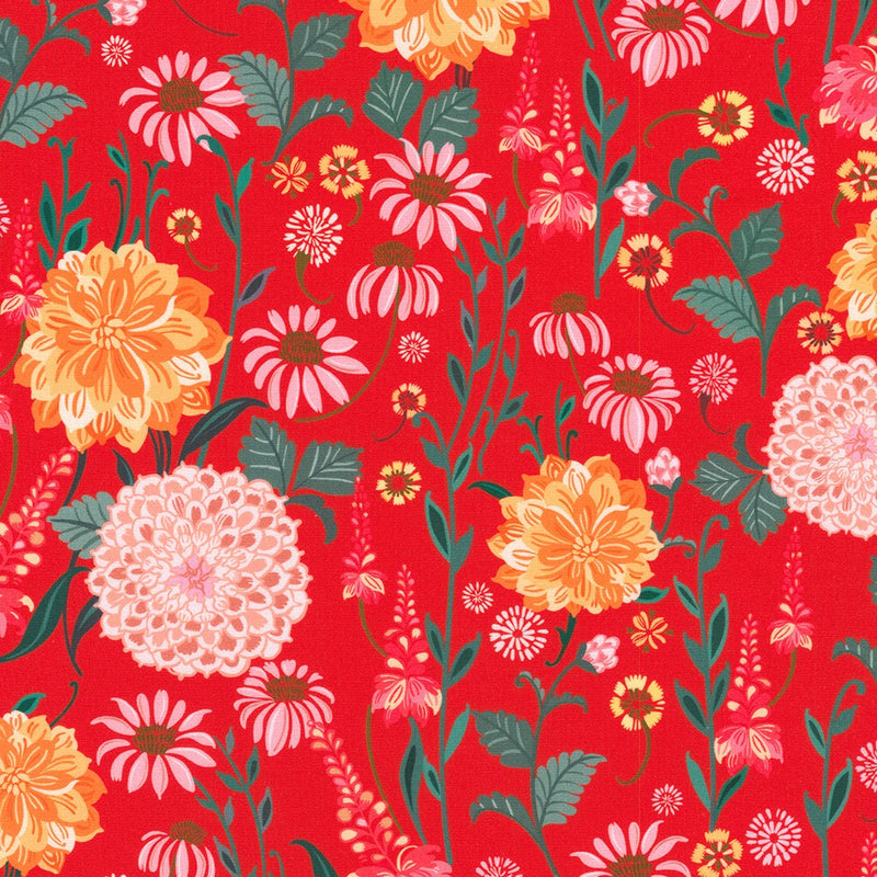 Robert Kaufman Faraway Florals Poppy Fabric