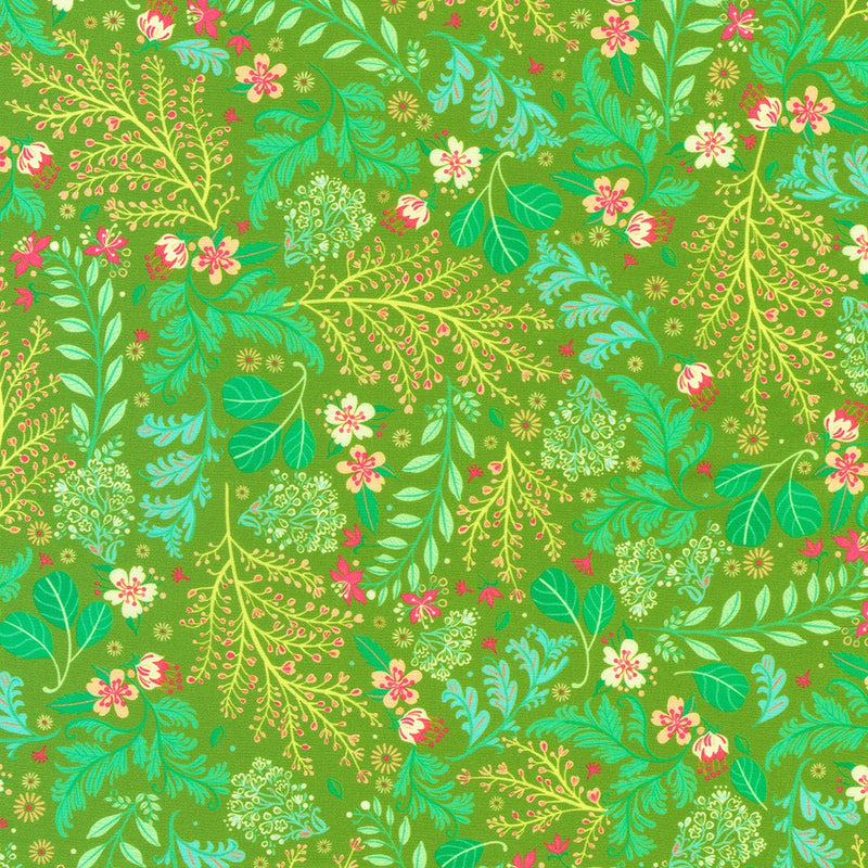 Robert Kaufman Faraway Florals Moss Fabric