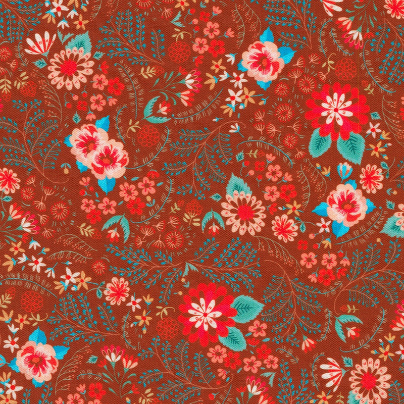 Robert Kaufman Faraway Florals Burgundy Fabric