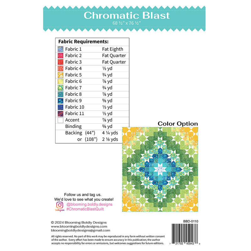 Chromatic Blast Quilt Pattern