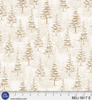 P & B Textiles Believe Packed Trees Cream Fabric
