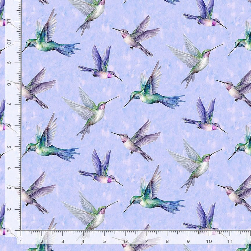 Timeless Treasures Garden Delights Flying Hummingbirds Multi Fabric